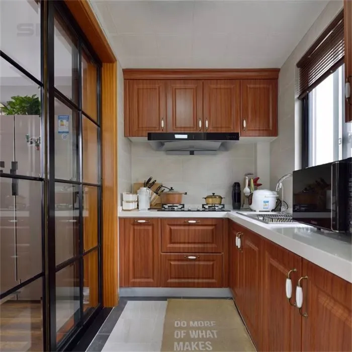 L-Shaped Country Custom Cabinets